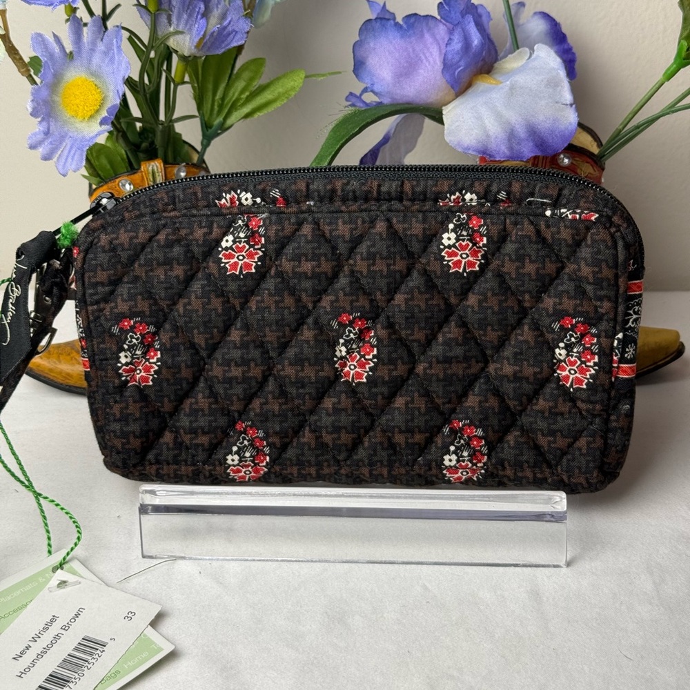 NWT Vera Bradley Houndstooth Brown Wristlet Wallet Retired LAST ONE! - Picture 4 of 7